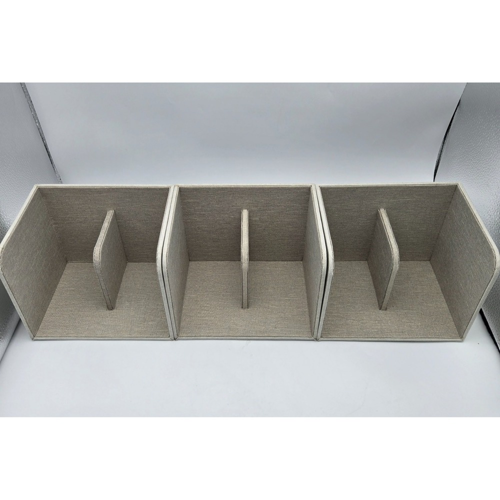 Caraway Food‎ Storage Bin Holder Pantry Organizers Gray Canvas Magnetic Set of 3 - Picture 4 of 6